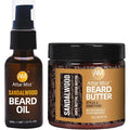 AM Beard Butter &amp Beard Oil for Men Beard Kit – Sandalwood Beard Care Kit for Men – Beard Softener Moisturizer &amp Itch Relief – Mustache Oil – Shea Cocoa Butter Argan Oil Vitamin E – 4 oz