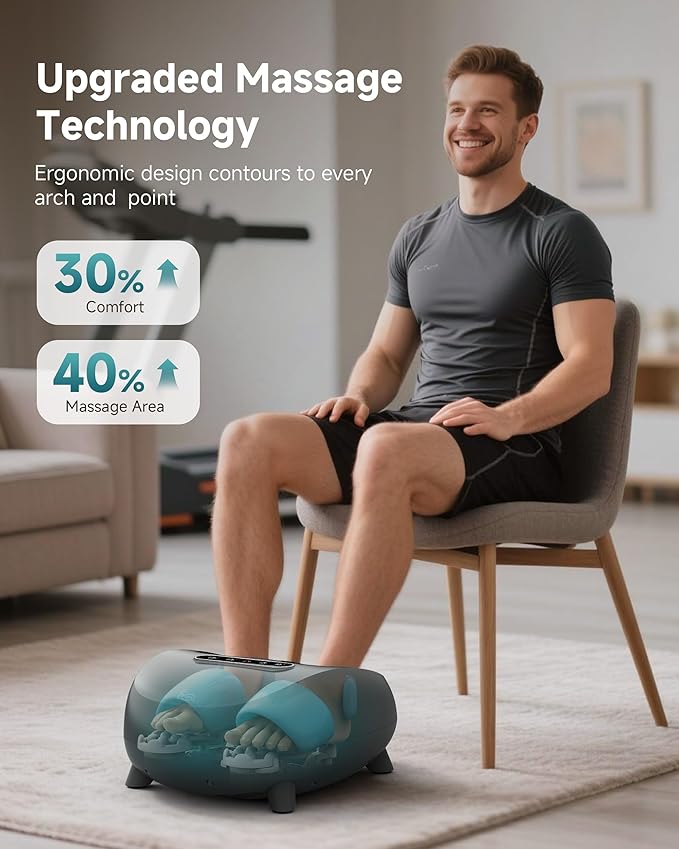 Snailax Foot Massager with Heat and Compression Shiatsu Foot Massager for Neuropathy and Plantar Fasciitis Deep Kneading Rolling Remote Control Fits up to Size 14