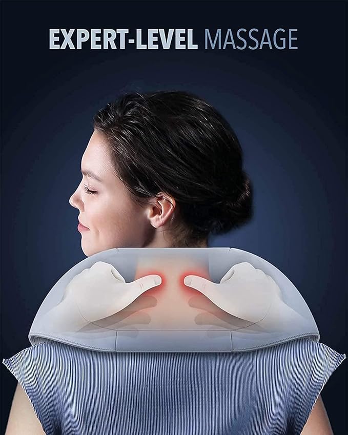 Shiatsu Back Massager Neck Massager with Adjustable Heat and Straps Deep Tissue Kneading for Shoulder Muscle Pain Relax Relief Christmas Gift
