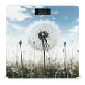 Dandelion Scale for Body Weight Anti-Slip Tempered Glass Digital Bathroom Scales Clear LCD Display Weighing Scale Safe Rounded Corners Smart Scales