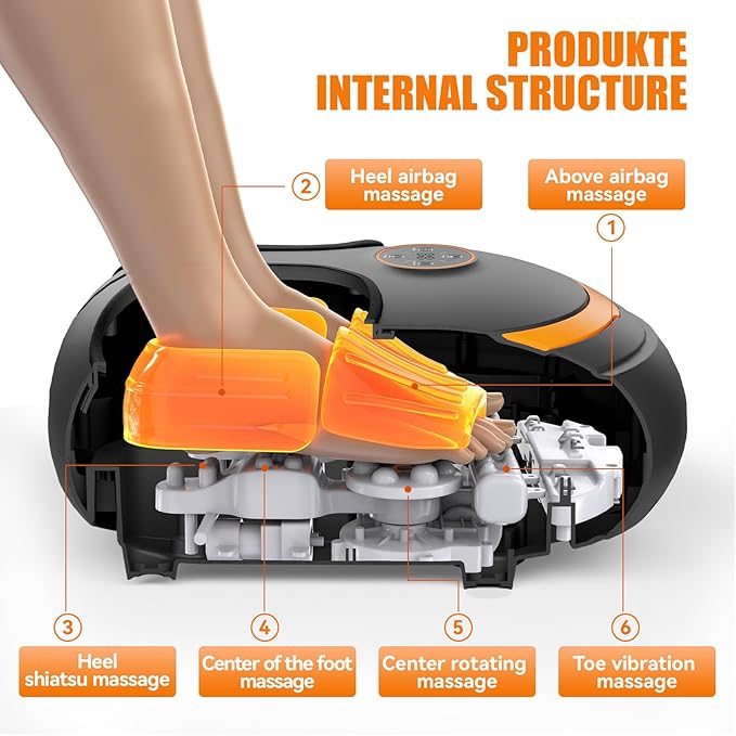 Foot Massager with Heating FunctionIt relieves Tired Muscles and Plantar Pain via deep-kneading Therapy and is Equipped with Multiple Massage Modes and Intensity Settings. (Black)