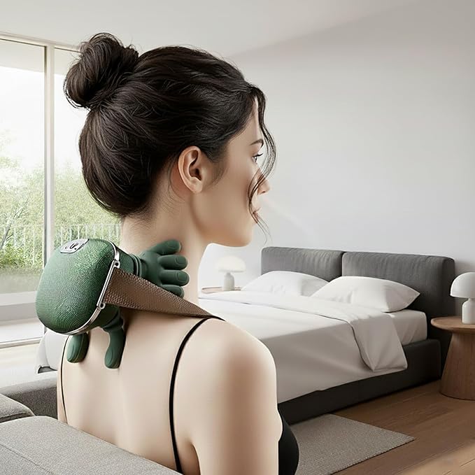 Bionic Heated Massager with 4D Kneading &amp Adjustable Heat Wireless Neck Shoulder Back Massager Portable Shiatsu Deep Tissue Massage Pillow for Men and Women