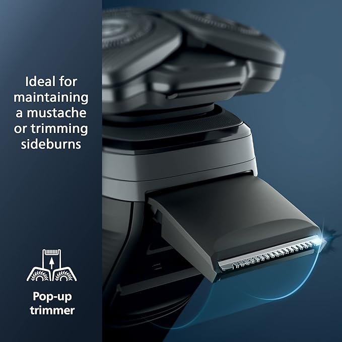 Philips Norelco Shaver 7300 Rechargeable Wet &amp Dry Electric Shaver with SenseIQ Technology Pop-up Trimmer Charging Stand Click-on Nose Trimmer &amp Travel Case S7887/92