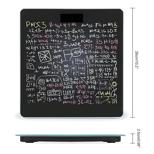 Math Formula Weight Scale Large Bathroom Scales Digital Weight with Bright LED Display Non Slip Automatic Weighing Scale Fashion Weighing Machine for Body