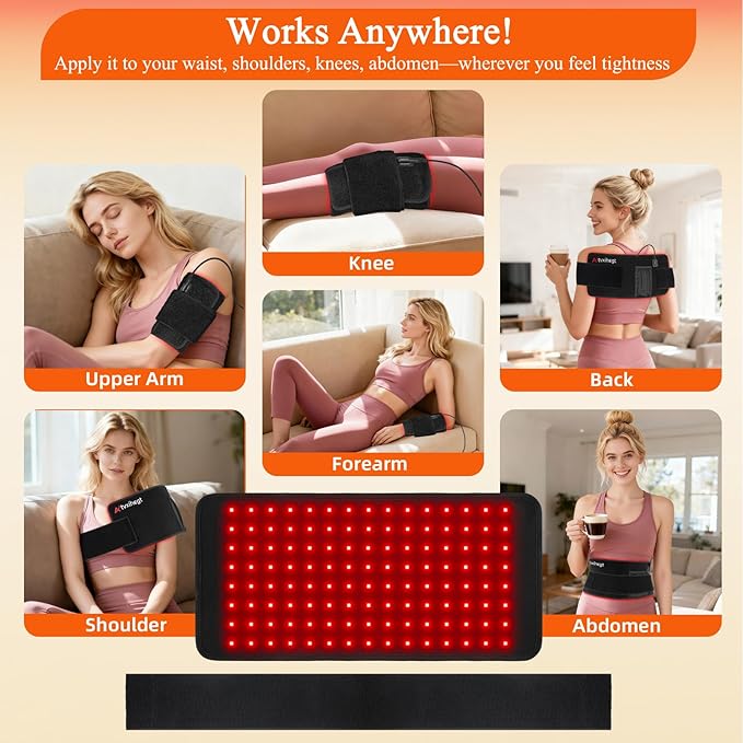 Red Light Therapy Pad for Body Infrared Light Therapy Belt 16 3 in 1 LED Bead Red Light Therapy 660nm 850nm Infrared Redlight Therapy Pad for Back Shoulders Waist Stomach Knees and Muscles
