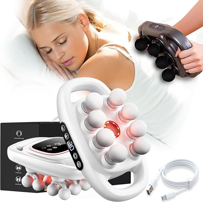 16-Head Massage Gun Deep Tissue Back Massager Gun for Pain Relief Deep Tissue with 9 Patterns &amp 30 Intensity Levels Percussion Electric Massage Tool for Back Shoulders Legs Muscle