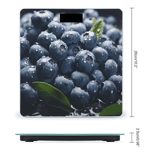 Delicious Blueberry Digital Bathroom Scale for Body Weight Weighing Scale with Backlit LCD Display High Precision Measurements &amp Measures Weight Up to 180kg