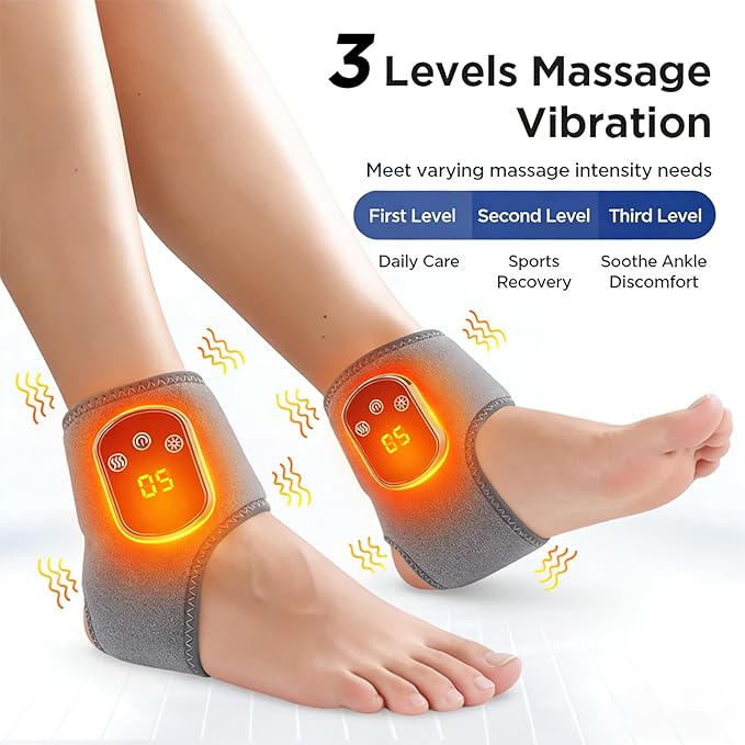 Try Massager Pro Foot Massage Triple-Technology Massager with Heat for Relax &amp Renew Foot &amp Ankle 3 Modes &amp 5 Heat Levels Cordless Ankle Massagers 2-in-1 Warming Wrap for Home or Travel