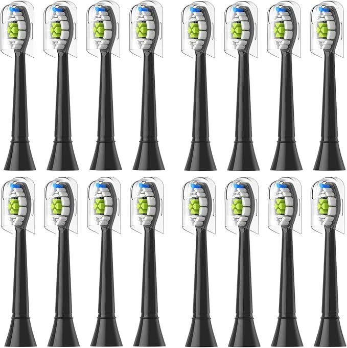 Replacement Toothbrush HeadsCompatible for Philips Electric for Handles(16pcs Black)