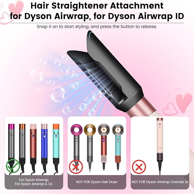 Upgraded Hair Straightener Attachment and Large Diffuser Attachment for Dyson Airwrap HS01 HS05 HS08 Accessories