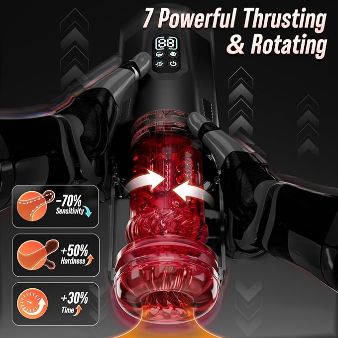 2026 New Edition Male Masterburbatar Hands Free Heating 7 Thrusting Rotating Male Mastusbafor Blowjobob Machine for Man Automatic Tight Sleeve Underwear SEF588