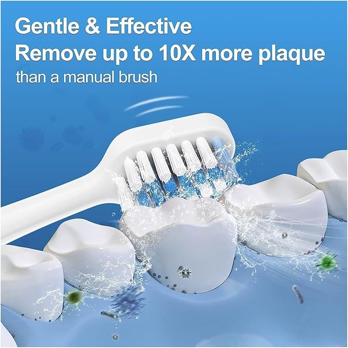 Toothbrush HeadsCompatible for with Electric Replacement Oral Hygiene Clean Soft Bristle Nozzles 10-20pcs(10 Black 10 White)