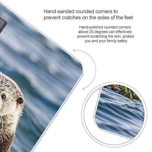 Sea Otters Scale for Body Weight Highly Accurate Digital Bathroom Body Scale Digital Bathroom Scales for People Anti-Slip Large LCD Display Smart Scales
