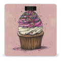Digital Bathroom Scale for Body Weight Scale with Bright LCD Display High Accuracy Step-On Technology Auto On/Off Magenta Cupcakes Digital Scales 400 Lbs /180kg
