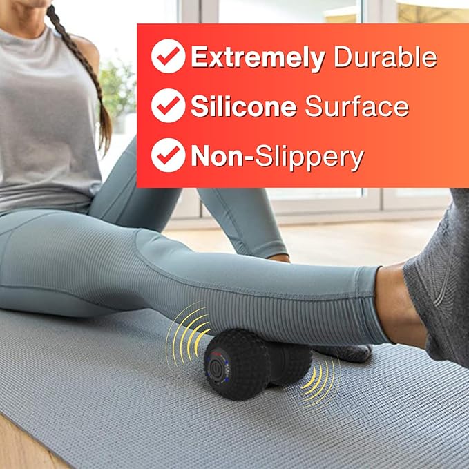 ZeenKind Vibrating Peanut Massage Ball Ultra Strong Rechargeable Therapy Roller Trigger Point Massager for Back Neck Foot Muscle Pain Myofascial Release &amp Plantar Fasciitis Relief