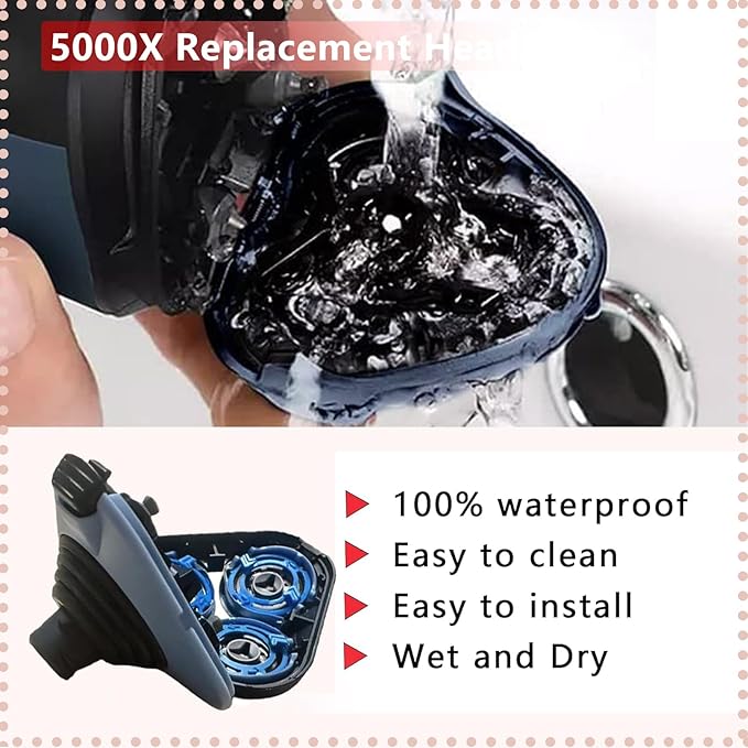 Replacement Heads Compatible with Philips Norelco 5000X Series Shavers for Norelco 5000x Replacement Heads Fits Models X5000X5001X5009 X5101 X5102X5002X5003X5005