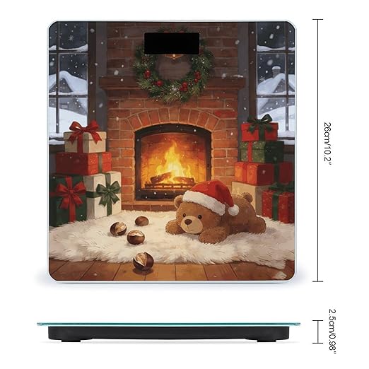 Cozy Christmas Smart Scale for Body Weight Digital Bathroom Scale Toughened Glass Weight Scale with Large LCD Backlight Display High Precision Scales Weighing Machine
