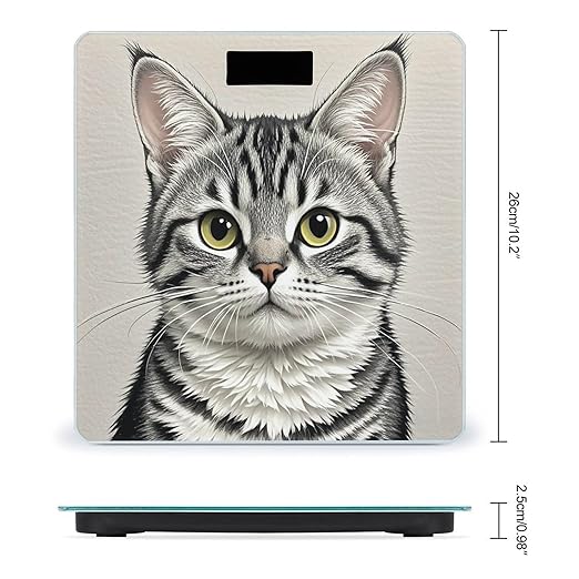 Pencil Style Cat Scale for Body Weight Digital Bathroom Scale Toughened Glass High Precision Scales for Body Weight with Large LCD Backlight Display Weight Scales