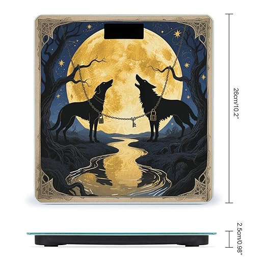 Tarot Card The Moon Scale for Body Weight Sturdy Tempered Glass Weighing Scales with LCD Display Accurate Digital Bathroom Scale Convenient Body Fat Smart Scales Easy Read