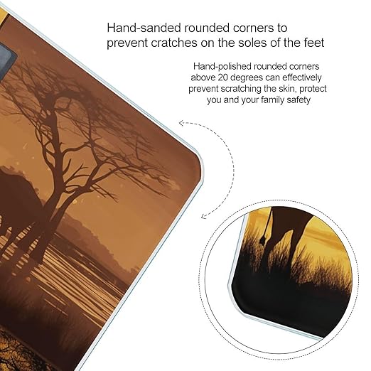 African Grassland Animals Smart Scale for Body Weight Accurate Bathroom Scale with LED Display Digital Weight Scales Weighing Machine High Precision Scales for Bath Home