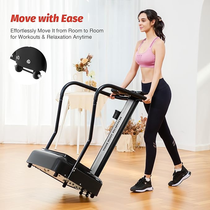 ZELUS Vibration Plate Exercise Machine with Handles Vibration Plate for Lymphatic Drainage with 2 Resistance Bands (3 Preset Modes 99 Levels)