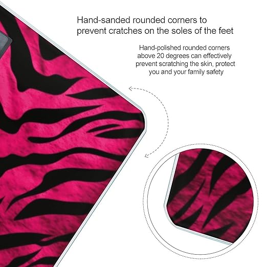 Zebra Tiger Leopard Pink Smart Scale for Body Weight Accurate Bathroom Scale with LED Display Digital Weight Scales Weighing Machine High Precision Scales for Bath Home