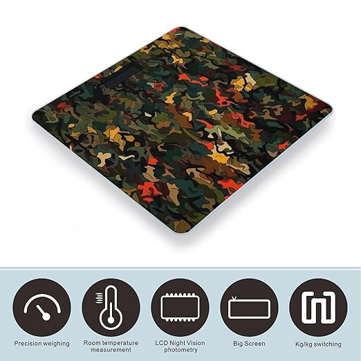 Rich Texture Pattern Bathroom Scale for Body Weight Bathroom Weighing Scale with Backlit LCD Display Highly Accurate Measures Weight Up to 180kg