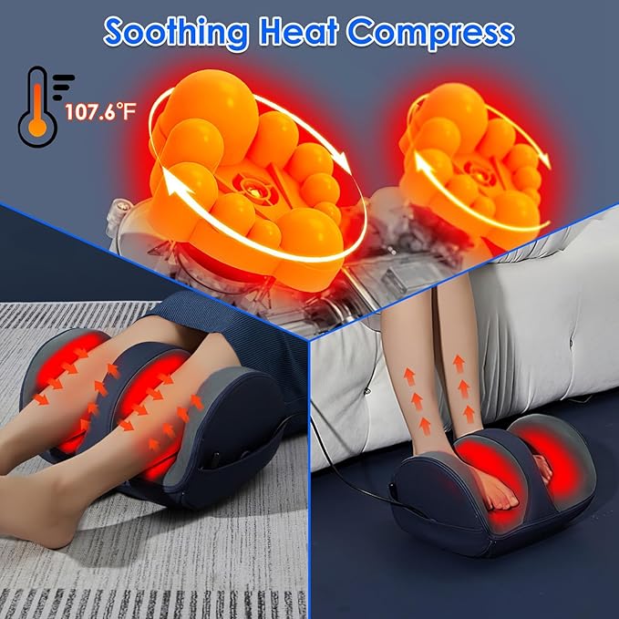 Shiatsu Foot Massager with Heat Foot Massager Machine for Circulation and Pain Relief Calf Massager with 3 Modes 3 Intensity Levels Christmas Gifts for Mom Dad