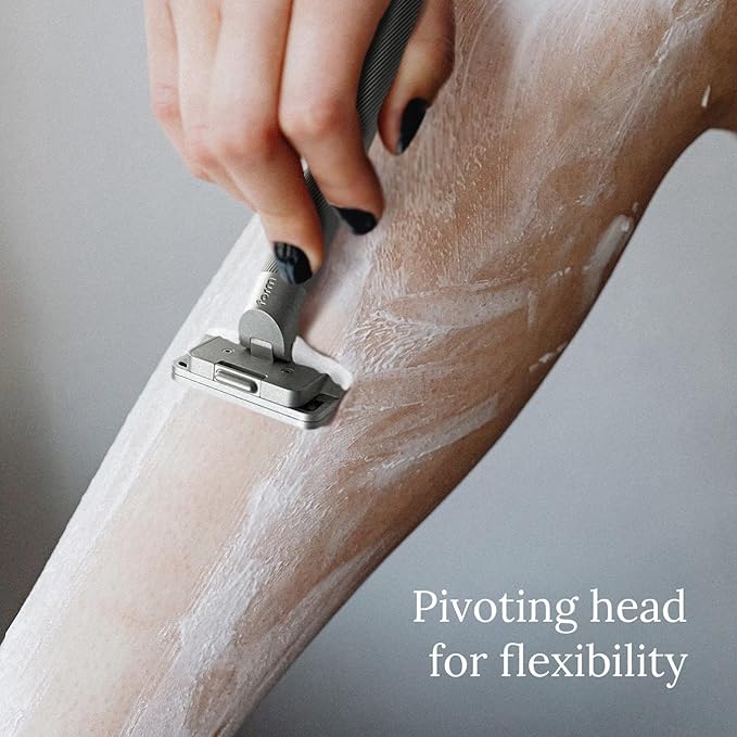 Form Razor | Aluminum Dual-Blade Safety Razor with 10 Single-Edge Blades | Eco-Friendly and Cost-Efficient Shaving Solution For Men and Women (Silver)