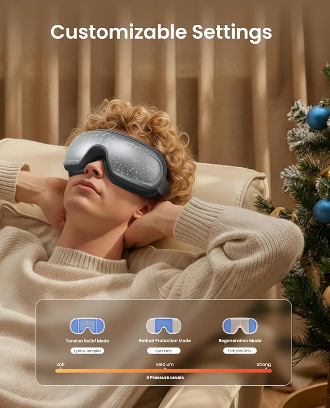 RENPHO Limited Edition Eye Massager with Heat and Cooling Voice Control FSA Eligible HSA Mothers Day Birthday Gifts for Mom Women Men Her Him Eye Mask for Migraines Relief Eyeris 3 Reduce Dry Eyes