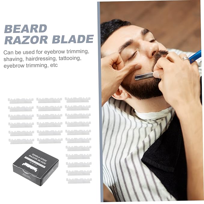 NOLITOY 400pcs Single Face Razor Blades for Men Stainless Steel Shaving Blades Precision Barber Cutter for Smooth Shaving and Grooming for Hairdressing and Eyebrow Trimming