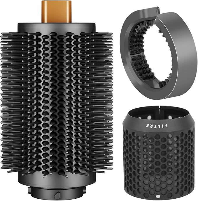 Filter Cage Cover and Upgraded Large Round Volumizing Brush for Dyson Airwrap
