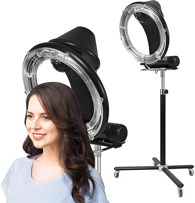Salon Orbiting Hair DryerStanding Professional Salon Hair Spa Color Processor Plate Heater with Adjustable Timer and Temperature Upright
