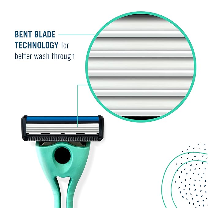 Preserve Shave 5 Five Blade Refillable Razor Made from Recycled Materials Sunshine Yellow and Preserve Five Blade Replacement Cartridges Wave Edition (4 Count) Bundle