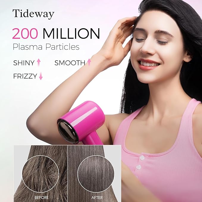 Tideway Hair Dryer Professional High-Speed Ionic Blow Dryer 110000 RPM Compact Hair Dryer with Magnetic Diffuser Fast Drying with Brushless Motor Low Noise Smart Temperature Control-H11