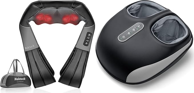Nekteck Shiatsu Neck and Back Massager with Soothing Heat