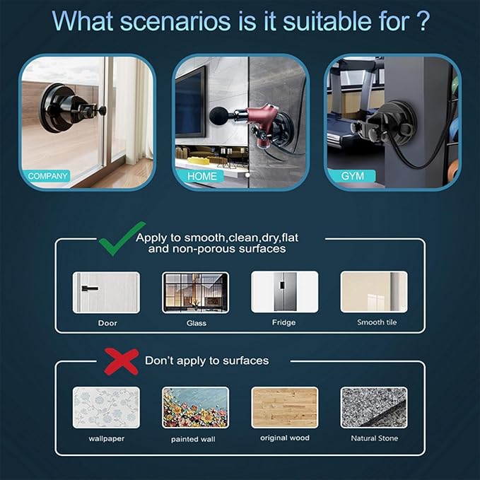Horoper Hand Frees Massage Gun Mount Wall Mount Massage Gun Holder Strong Suction Vacuum Cups Hand Frees Self Massage Gun Holder for Self Massage