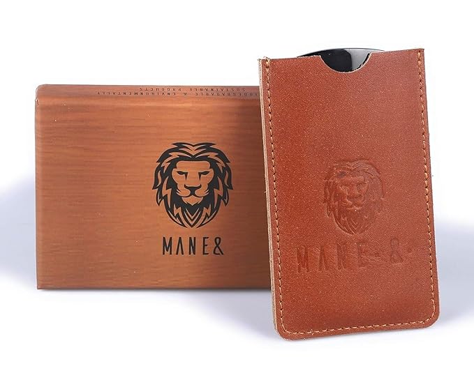 Premium 100% Oxhorn Dual-Action Beard Comb with Genuine Leather Case – the Perfect Beard Grooming Gift for Men by Man &amp Mane.