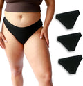 oi Organic Cotton Period Underwear | Bikini Style | Absorbs 3 Tampons | Full Gusset Leak Protection | No PFAS | 3 Pack