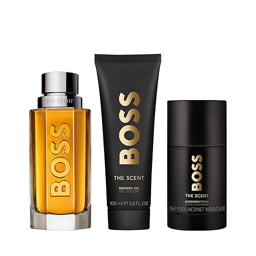 Hugo Boss The Scent Eau de Toilette – Ambery Men's Cologne – With Notes of Ginger Manika Fruit &amp Leather Accords – Long Lasting Fragrance