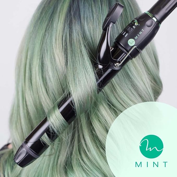 MINT Professional Extra Long Hair Curling Iron 1 1/2 inch | 2-Heater Ceramic Barrel that Stays Hot | 1.5 Inch Hair Iron Curler for Beach Waves | Travel-Ready International Dual Voltage