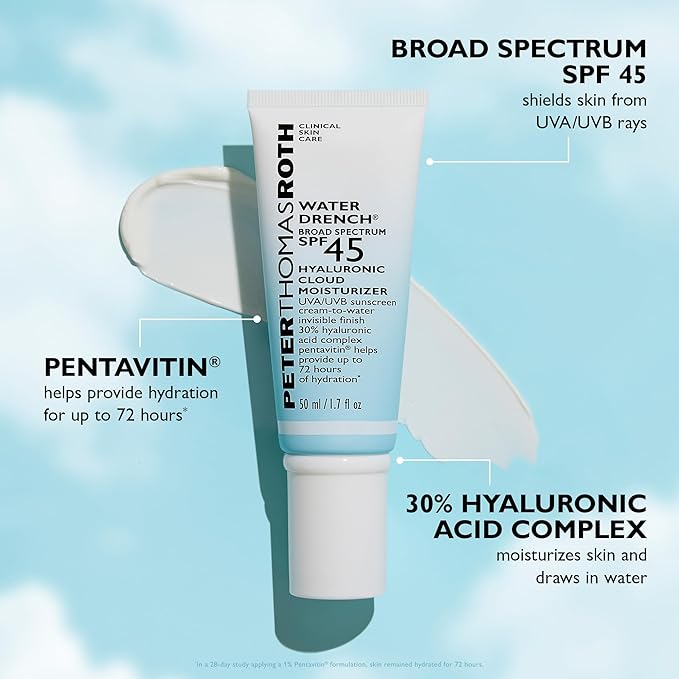Peter Thomas Roth | Water Drench Broad Spectrum SPF 45 Hyaluronic Cloud Moisturizer (Pack of 2)