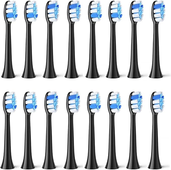 /8/16pcs Compatible For Fairywill P11 T9 P80 Electric Toothbrush Heads Compatible With Fairywill P11 T9 P80 Electric Toothbrush(16BLACK)