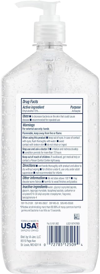 Germ-X Advanced Hand Sanitizer Less Drying Moisturizing Clear Gel No Rinse Formula Large Family Size Pump Bottle 34 Fl Oz (1 Liter) (Pack of 4)