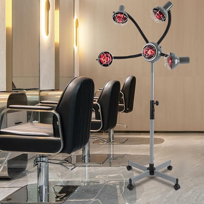 5 Head Infrared Heat Lamp for Salon Infrared Hair Color Processor with Flexible Arms Heat Lamps Hair Processing Machine for Salon
