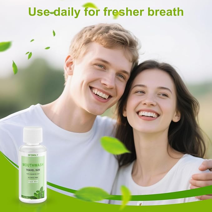 100 Pc Travel Size Mouthwash 1.2oz/35ml Mini Mouthwash Alcohol-Free Portable Oral Rinse for Travel Hotels On-The-Go (Mint)