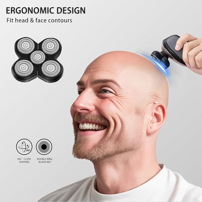 Head Shaver Replacement Heads Shaver Replacement Blades Refills Compatible with Freebird Shaver (4)