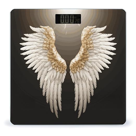 Angel Wing Scale for Body Weight Accurate Digital Bathroom Scale Toughened Glass High Precision Scales Smart Weight Scales with Large LCD Backlight Display Weighing Machine