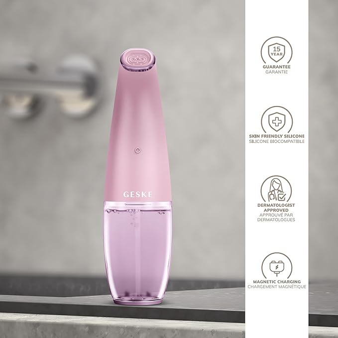 GESKE SmartAppGuided™ Aqua-Stream Face Cleanser | 8 in 1 | Deep Pore Cleansing | Impurities Prevention | Blackhead Extraction | Reduce Red &amp Dry Skin | Use with Our Aqua-Stream Solution