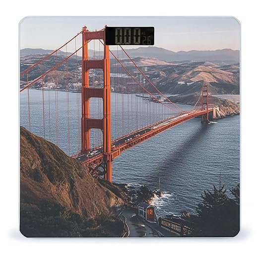 San Francisco Golden Gate Bridge Smart Scale for Body Weight Accurate Bathroom Scale with LED Display Digital Weight Scales Weighing Machine High Precision Scales for Bath Home